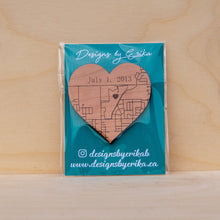 Load image into Gallery viewer, Custom Heart Magnet - Map, Anniversary