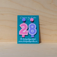 Load image into Gallery viewer, Numbered Birthday Candle, 2 Tier Studs