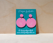 Load image into Gallery viewer, 2 Tier Flamingo Earrings