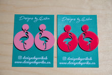 Load image into Gallery viewer, 2 Tier Flamingo Silhouette Studs