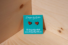 Load image into Gallery viewer, Wooden Heart Studs