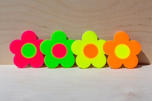 Neon Daisy Coasters