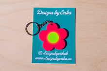 Load image into Gallery viewer, Neon Daisy Keychain
