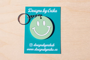 Pastel Smiley Face Keychain