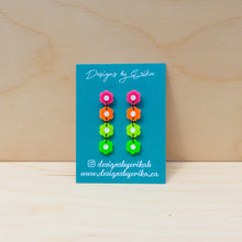 Load image into Gallery viewer, 4 Tier Neon Daisy earrings