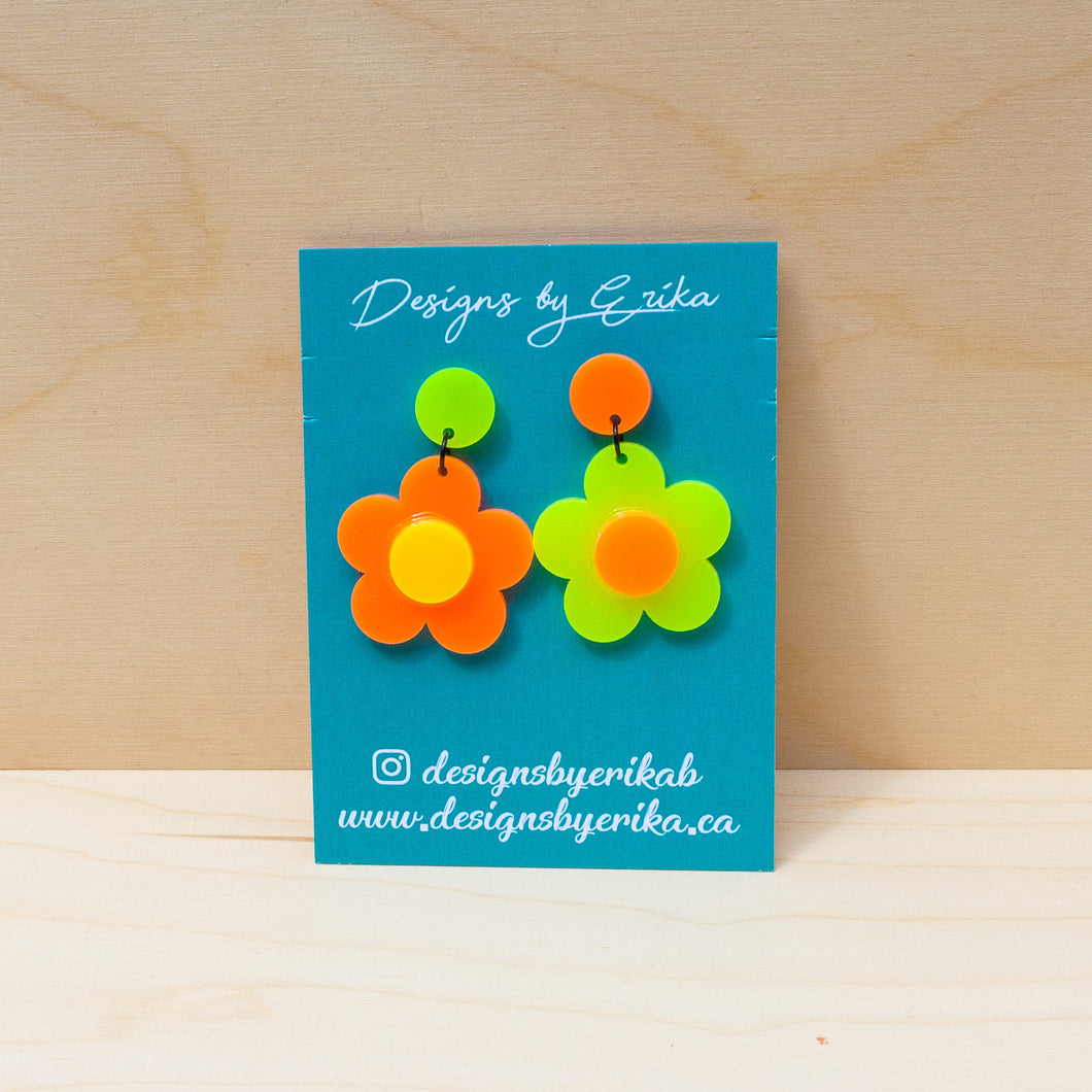 Neon Daisy earrings