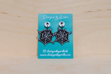 Load image into Gallery viewer, 2 Tier Spiderweb Earrings
