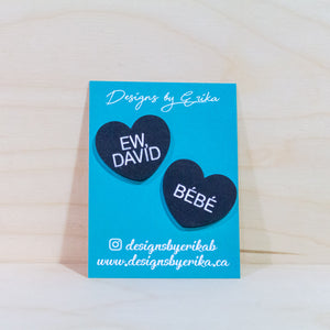 "EW DAVID, BEBE" Heart Magnets