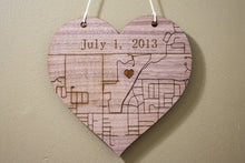 Load image into Gallery viewer, Custom Heart Wall Hanger - Map, Anniversary