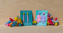 Load image into Gallery viewer, Numbered Birthday Candle, 2 Tier Studs