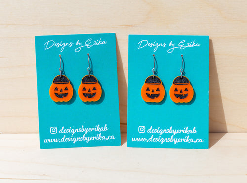 Pumpkin Pail Earrings