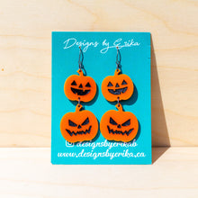 Load image into Gallery viewer, 2 Tier Pumpkin Earrings