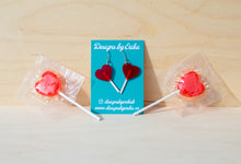 Load image into Gallery viewer, Red Heart Lollipop Dangles