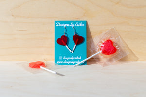 Red Heart Lollipop Dangles