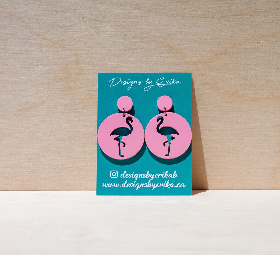 2 Tier Flamingo Silhouette Studs