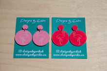 Load image into Gallery viewer, 2 Tier Flamingo Earrings