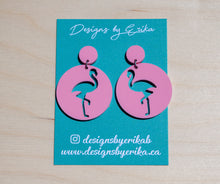 Load image into Gallery viewer, 2 Tier Flamingo Silhouette Studs