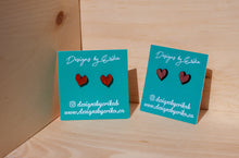Load image into Gallery viewer, Wooden Heart Studs