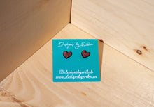 Load image into Gallery viewer, Wooden Heart Studs