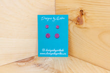 Load image into Gallery viewer, Pink Glitter Studs