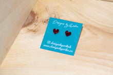 Load image into Gallery viewer, Red Glitter Heart Studs