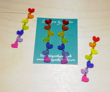 Load image into Gallery viewer, 7 Tier Rainbow Heart Studs