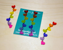 Load image into Gallery viewer, 7 Tier Rainbow Heart Studs