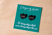 Load image into Gallery viewer, FEMINIST Heart Studs